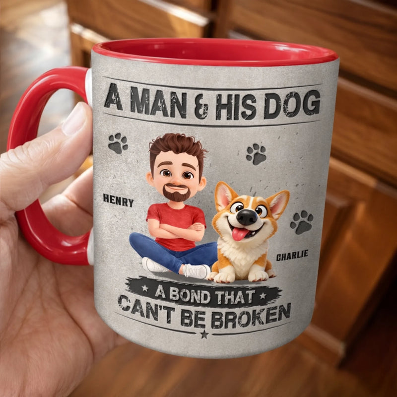 Custom Accent Mug - Personalized Father's Day Gifts For Dog Lovers, Dog Dad And Mom - Dog Dad Energy Every Day