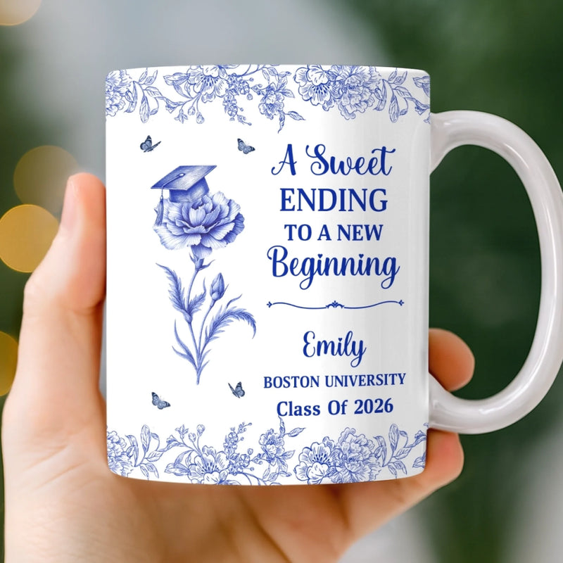 Custom Mug - Personalized Graduation Gifts For Him, Her - Blooming Into The Future