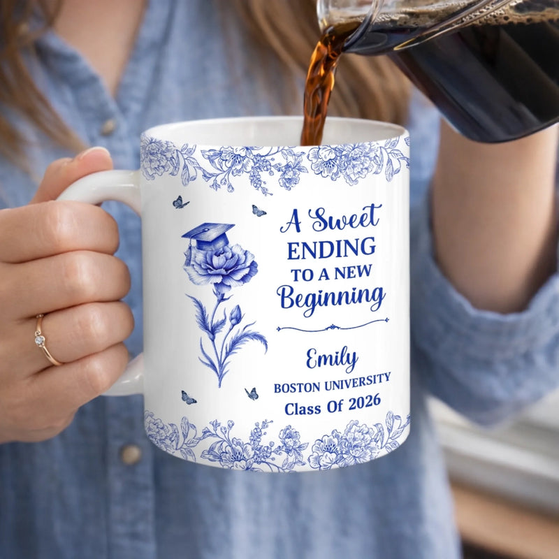 Custom Mug - Personalized Graduation Gifts For Him, Her - Blooming Into The Future
