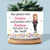 Custom Home Decor Ceramic Plant Pot - Personalized Birthday Gifts For Teachers - She Teaches With Kindness