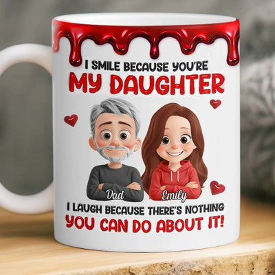 Custom 3D Inflated Effect Printed Mug - Personalized Birthday Gifts For Daughter - Dad’s Forever Troublemaker
