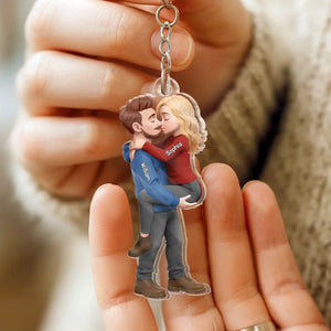 Custom Shaped Acrylic Keychain - Personalized Anniversary Wedding Gifts For Husband And Wife, Him And Her - The Day We Became Us