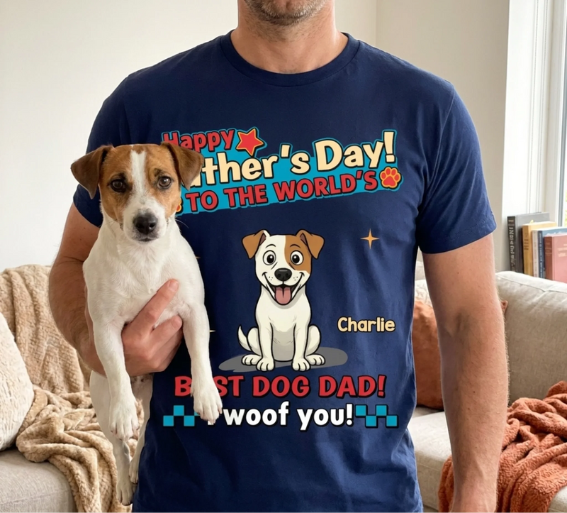 Custom Unisex T-shirt, Premium T-shirt, Hoodie - Personalized Father's Day Birthday Gifts For Dog Lovers, Dog Dad - My Dog Thinks I’m Pawsome