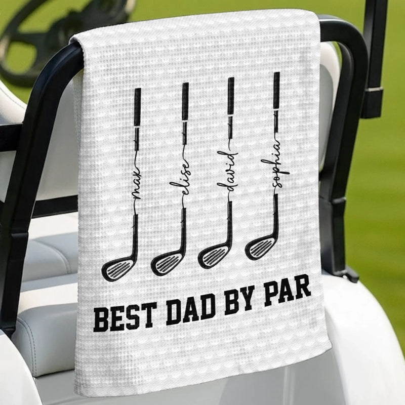 Custom Golf Towel - Personalized Father's Day Birthday Golf Gifts For Dad, Grandpa - Swing, Smile, Repeat