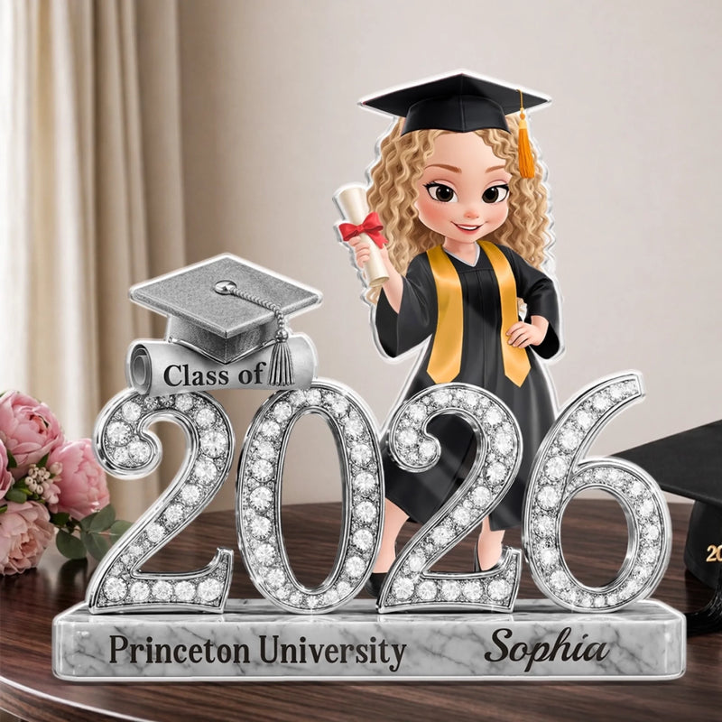 Custom Acrylic Plaque - Personalized Graduation Gifts For Him, Her - Her Next Chapter Looks Golden