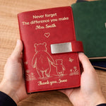 Custom PU Leather Notebook - Personalized  Graduation Gifts For Teachers - A Simple Way To Say Thank You