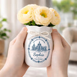 Custom Flower Vase With Ribbon - Personalized Graduation Gifts For Him, Her - A Proud Chapter, Beautifully Celebrated