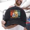 Custom Vintage Washed Denim Baseball Cap - Personalized Father's Day Gifts For Dog Lovers, Dog Dad And Mom - Life’s Better With A Dog Sidekick