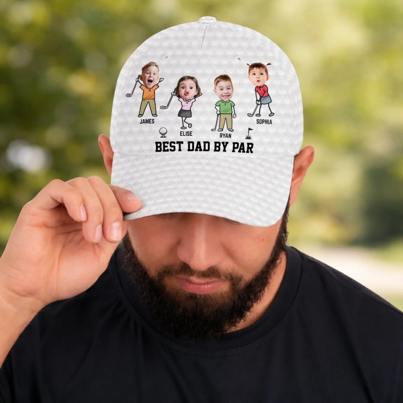 Custom Photo Hat, All Over Print Classic Cap - Personalized Father's Day Birthday Golf Gifts For Dad, Grandpa - Born To Play Golf Always
