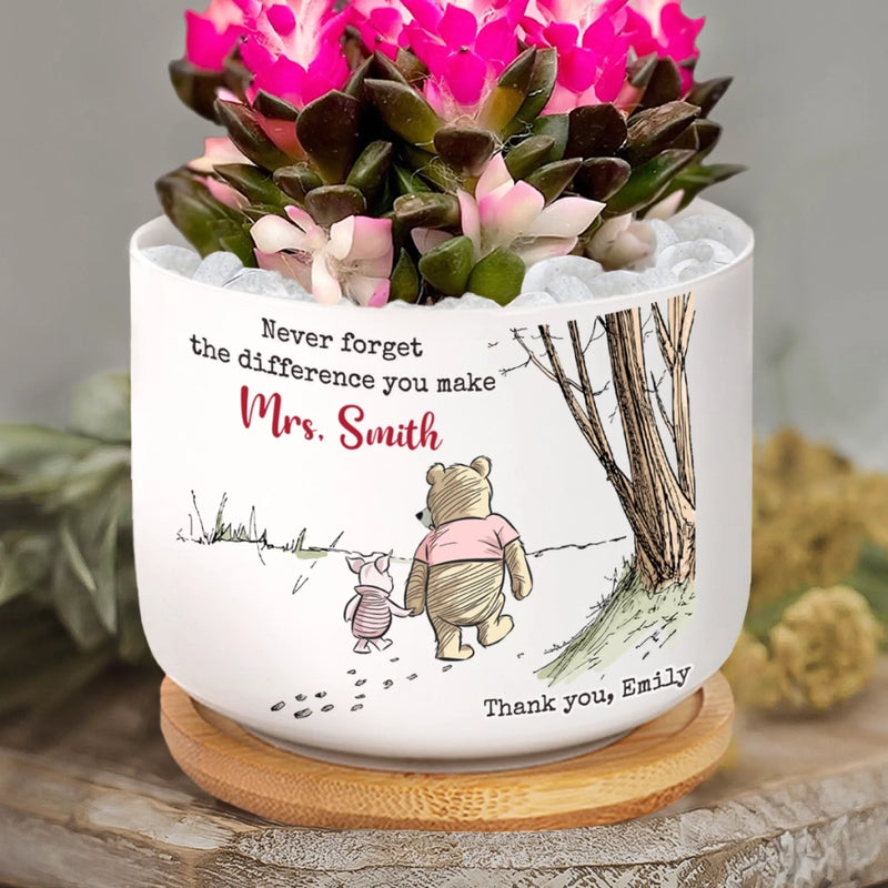 Custom Home Decor Ceramic Plant Pot - Personalized Graduation Gifts For Teachers - You Planted Seeds Of Knowledge