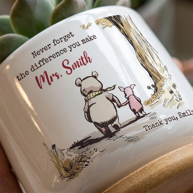 Custom Home Decor Ceramic Plant Pot - Personalized Graduation Gifts For Teachers - You Planted Seeds Of Knowledge