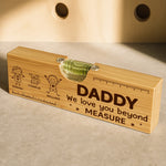 Custom Wooden Bottle Opener With Built-in Spirit Level - Personalized Father's Day Birthday Gifts For Dad, Grandpa - Level Up Your Spirits