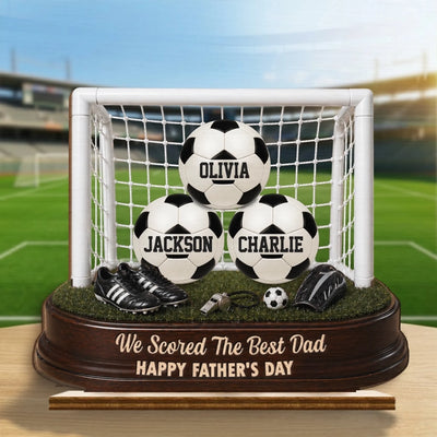 Custom Soccer World Cup 2-Layered Wooden Plaque - Personalized Father's Day Gifts For Dad, Grandpa, Soccer Lovers, Sports Fans, Sports Lovers - Game Day, Dad Day