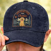 Custom Vintage Washed Denim Baseball Cap - Personalized Father's Day Gifts For Dog Lovers, Dog Dad And Mom - Dog Walks, Mountain Talks