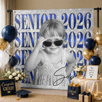 Custom Photo Backdrop - Personalized Graduation Gifts For Him, Her - She Grew, She Glowed, She Graduated