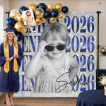 Custom Photo Backdrop - Personalized Graduation Gifts For Him, Her - She Grew, She Glowed, She Graduated