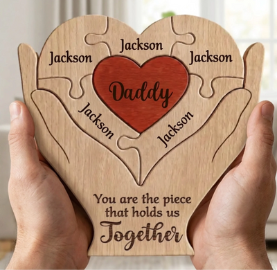 Custom Shaped Wooden Art Puzzle - Personalized Mother's Day Father's Day Birthday Gifts For Mom, Dad, Grandma, Grandpa - Love Never Fades