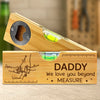 Custom Wooden Bottle Opener With Built-in Spirit Level - Personalized Father's Day Birthday Gifts For Dad, Grandpa - Dad Is Always The Answer