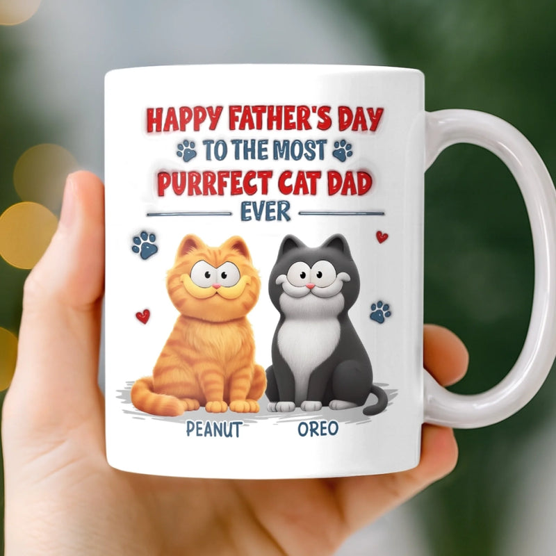 Custom 3D Inflated Effect Printed Mug - Personalized Father's Day Birthday Gifts For Cat Lovers, Cat Mom And Dad - Pawsitively Purrfect Moments