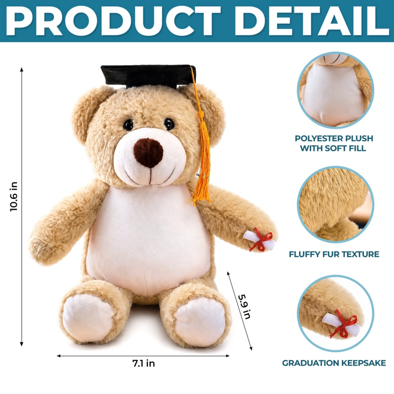 Custom Graduation Plush Bear - Personalized Graduation Gifts For Kids - Future Legend In A Tiny Cap