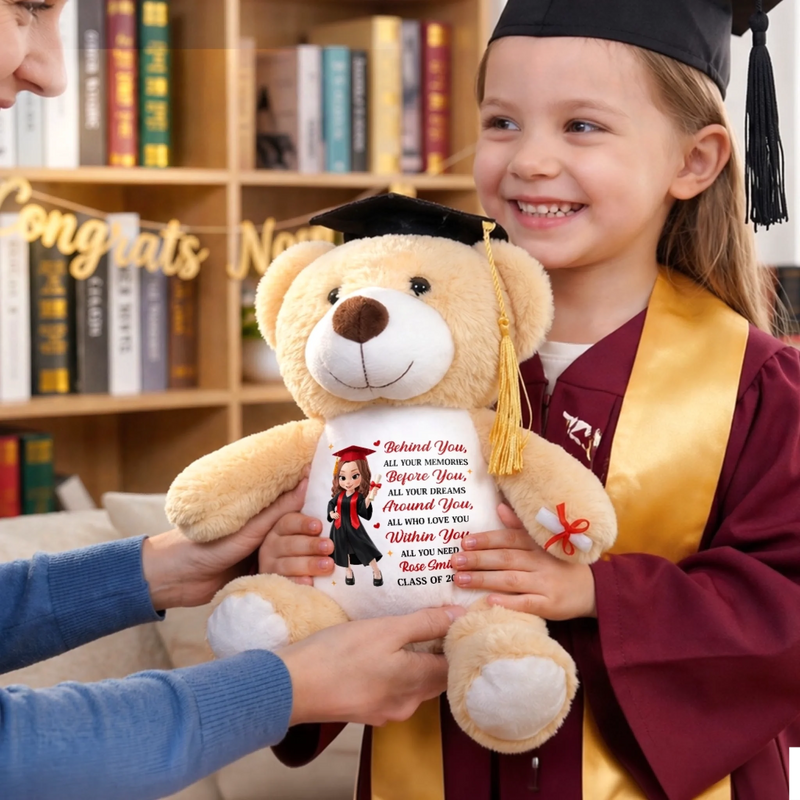 Custom Graduation Plush Bear - Personalized Graduation Gifts For Him, Her - Carry Love Into The Next Chapter
