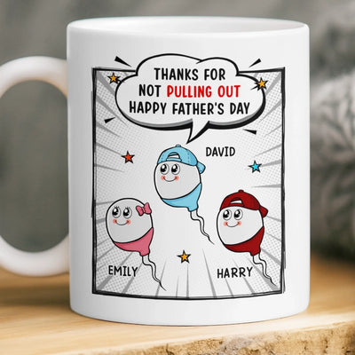 Custom Mug - Personalized Father's Day Birthday Gifts For Dad, Grandpa - Thanks For Not Giving Up On Me