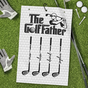 Custom Golf Towel - Personalized Father's Day Birthday Golf Gifts For Dad, Grandpa - One More Round Please