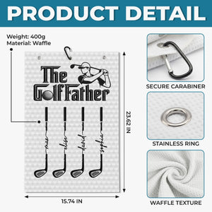 Custom Golf Towel - Personalized Father's Day Birthday Golf Gifts For Dad, Grandpa - One More Round Please