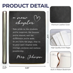 Custom Leather Writing Journal - Personalized Birthday Gifts For Teachers - Appreciation Written From The Heart
