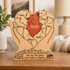 Custom Shaped Wooden Art Puzzle - Personalized Father's Day Birthday Gifts For Dad, Grandpa - Together We Run Strong