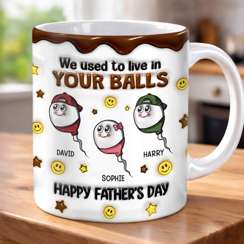 Custom 3D Inflated Effect Printed Mug - Personalized Father's Day Birthday Gifts For Dad - Cheers To The Best Dad