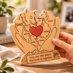 Custom Shaped Wooden Art Puzzle - Personalized Father's Day Birthday Gifts For Dad, Grandpa - Family First, Pack Forever