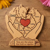 Custom Shaped Wooden Art Puzzle - Personalized Father's Day Birthday Gifts For Dad, Grandpa - Family First, Pack Forever