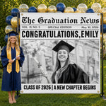 Custom Photo Backdrop - Personalized Graduation Gifts For Him, Her - Her Milestone Made The News