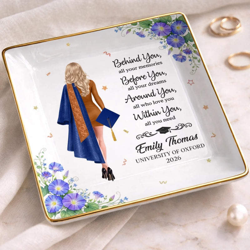 Custom Full-Print Jewelry Dish - Personalized Graduation Gifts For Her - A Sweet Ending To A New Beginning