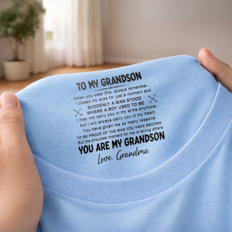 Custom Inside Neck Print T-Shirt - Personalized Birthday Gifts For Son, Grandson - My Son, My Greatest Blessing