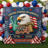 Custom Backdrop - Personalized America 250th Anniversary Gifts For Mom, Dad, Brother, Sister, Kids - Let The Celebration Fly High