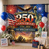Custom Backdrop - Personalized America 250th Anniversary Gifts For Mom, Dad, Brother, Sister, Kids -  Red, White, Blue And Legendary