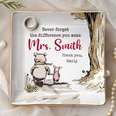 Custom Full-Print Jewelry Dish - Personalized Graduation Gifts For Teachers - Sweetest Teacher Keepsake