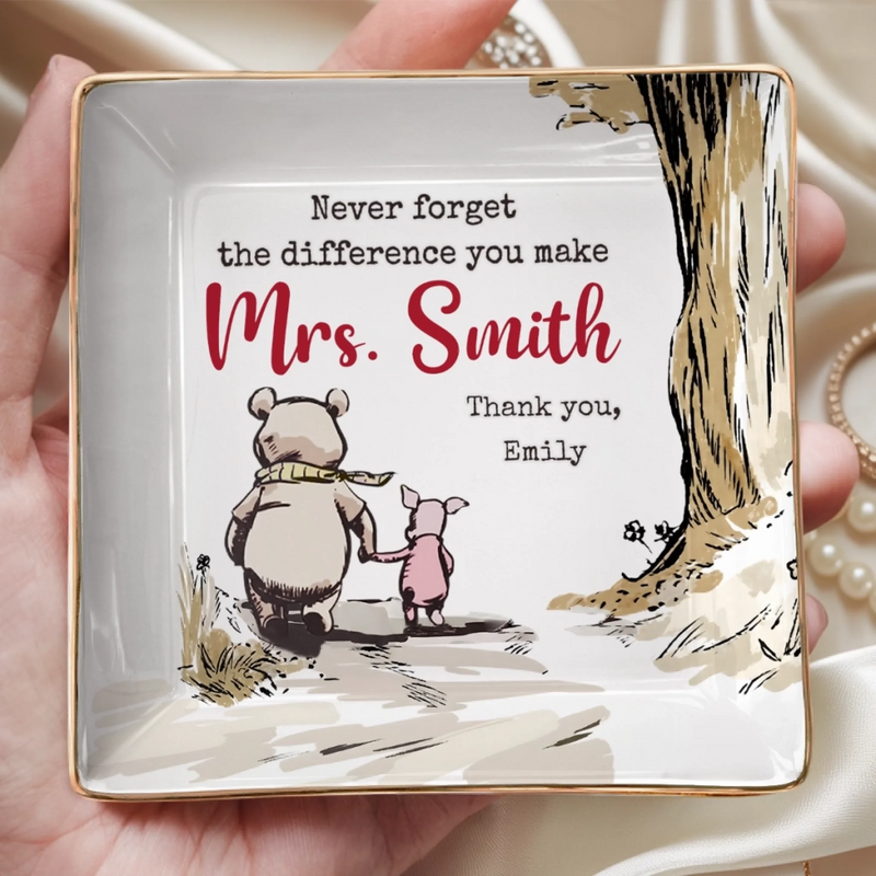 Custom Full-Print Jewelry Dish - Personalized Graduation Gifts For Teachers - Sweetest Teacher Keepsake