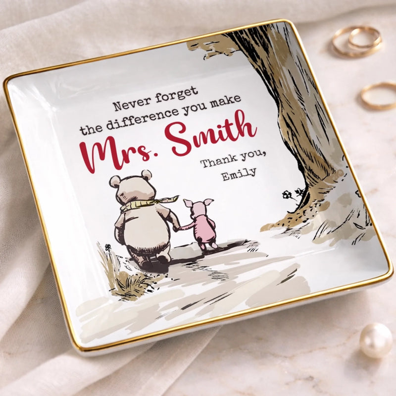 Custom Full-Print Jewelry Dish - Personalized Graduation Gifts For Teachers - Sweetest Teacher Keepsake