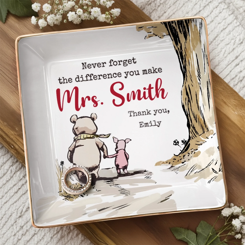 Custom Full-Print Jewelry Dish - Personalized Graduation Gifts For Teachers - Sweetest Teacher Keepsake