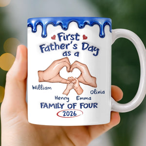 Custom 3D Inflated Effect Printed Mug - Personalized Father's Day Gifts For New Dad - Dad Life Starts Here