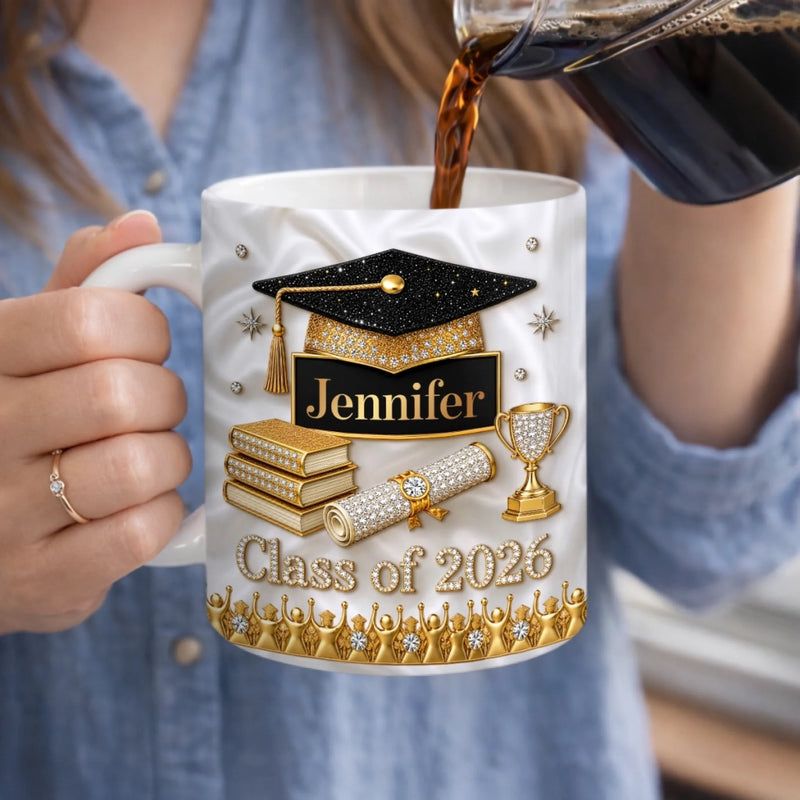 Custom 3D Inflated Effect Printed Mug - Personalized Graduation Gifts For Him, Her - Life Gets Better Every Chapter