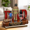 Custom 2-Layered Wooden Plaque - Personalized Father's Day Birthday Gifts For Dad, Grandpa, Firefighter - Courage Runs In The Family