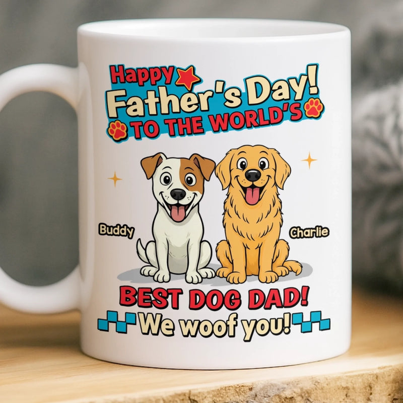 Custom Mug - Personalized Father's Day Birthday Gifts For Dog Lovers, Dog Dad And Mom - My Kids Have Paws