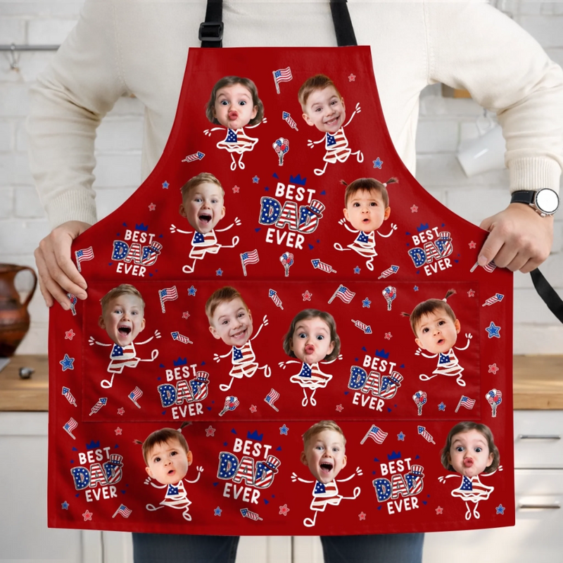 Custom Photo Apron With Pocket - Personalized Father's Day Gifts For Dad, Grandpa - Backyard Legend Status