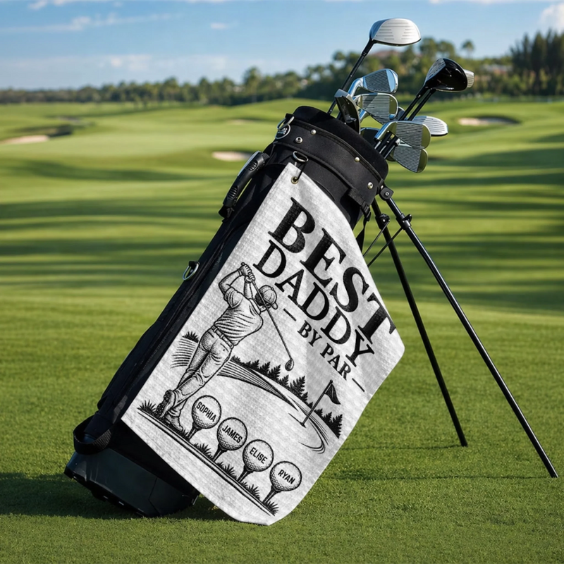 Custom Golf Towel - Personalized Father's Day Birthday Golf Gifts For Dad, Grandpa - The Real Golf Champ