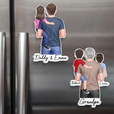 Custom Door Magnet - Personalized Father's Day Birthday Gifts For Dad, Grandpa - In Dad We Trust