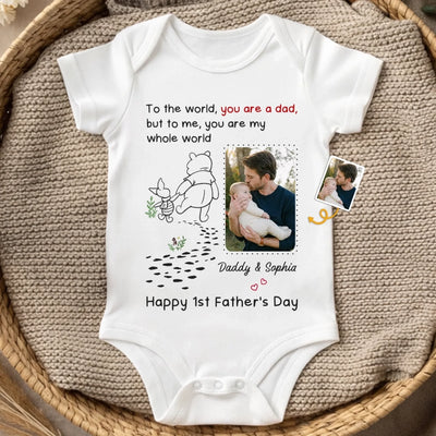 Custom Photo Baby Onesie - Personalized Baby Shower, Gender Reveal Gifts For New Dads, New Grandpas - Together We Make a Family